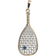 Racquet Jewelry Gold Blue Large