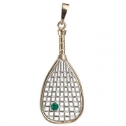 Racquet Jewelry Gold Green Large