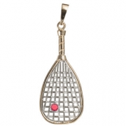 Racquet Jewelry Gold Red Large