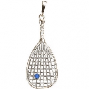 Racquet Jewelry Silver Blue Large