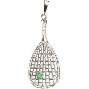 Racquet Jewelry Silver Green Large